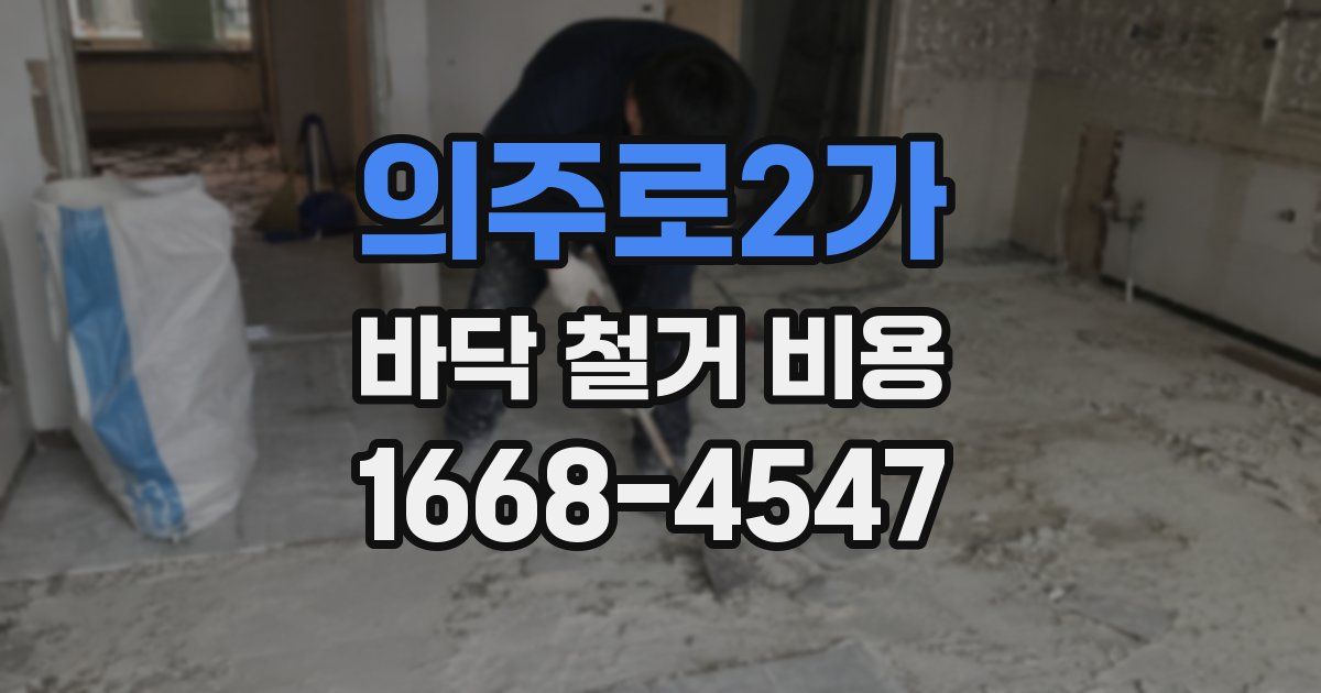 의주로2가 바닥 철거 비용