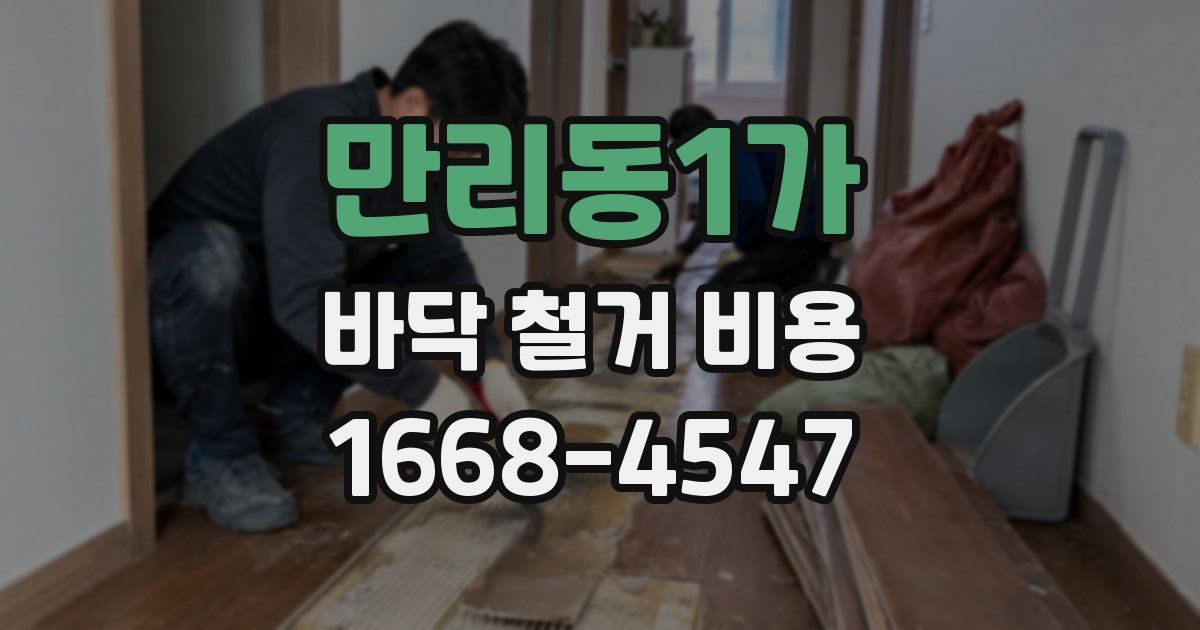 만리동1가 바닥 철거 비용