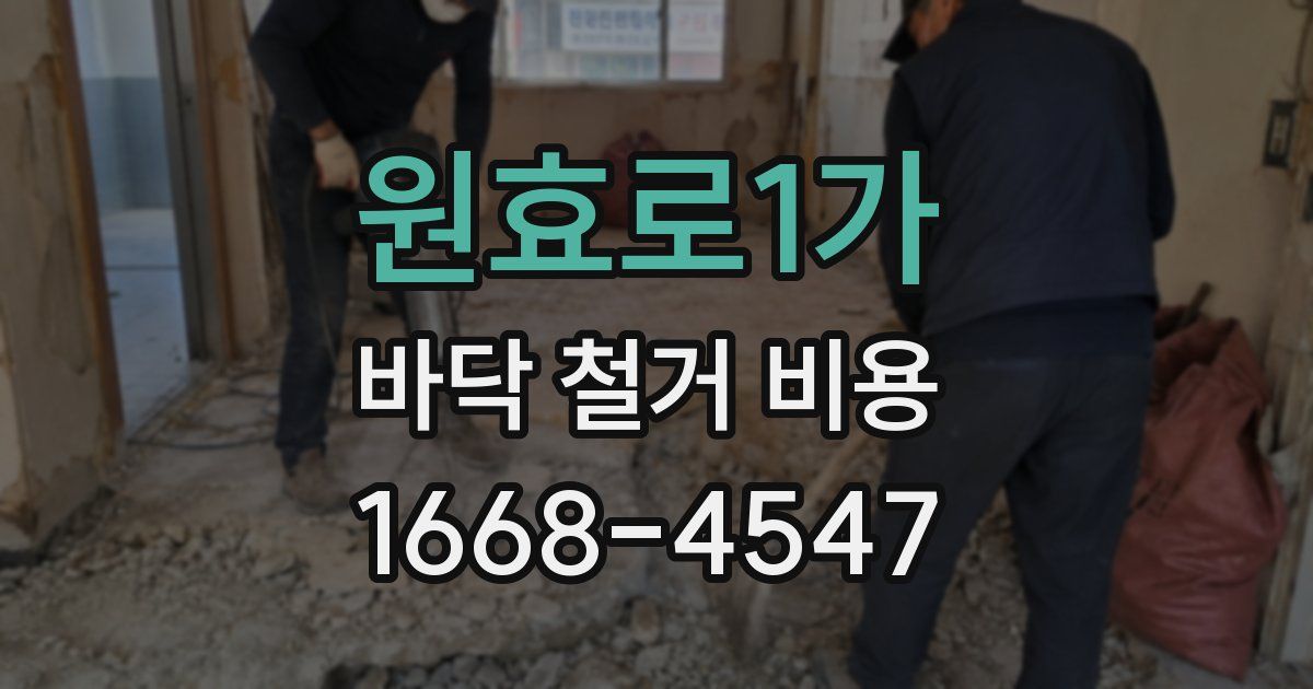원효로1가 바닥 철거 비용