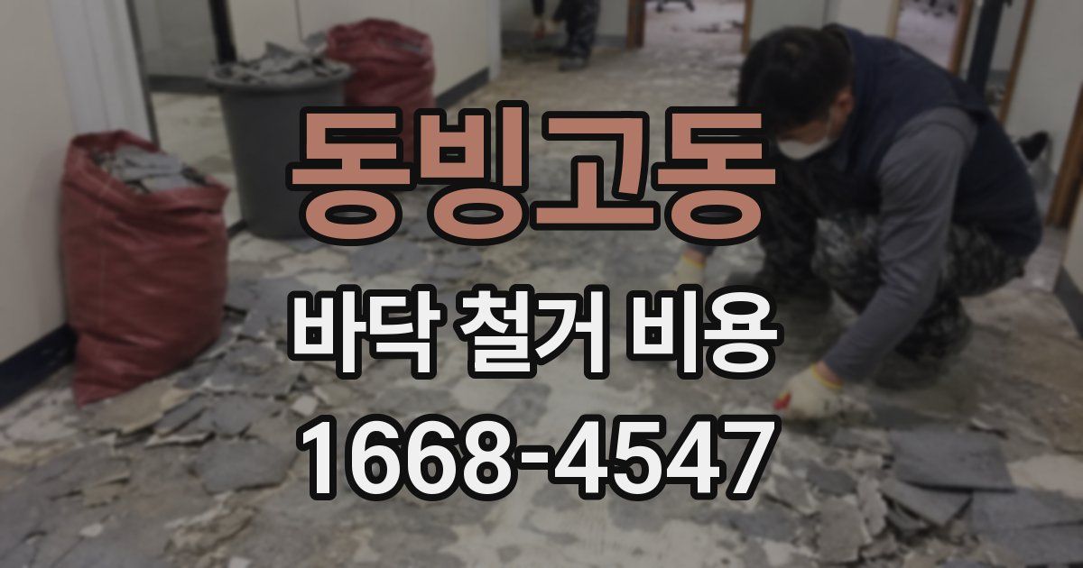 동빙고동 바닥 철거 비용