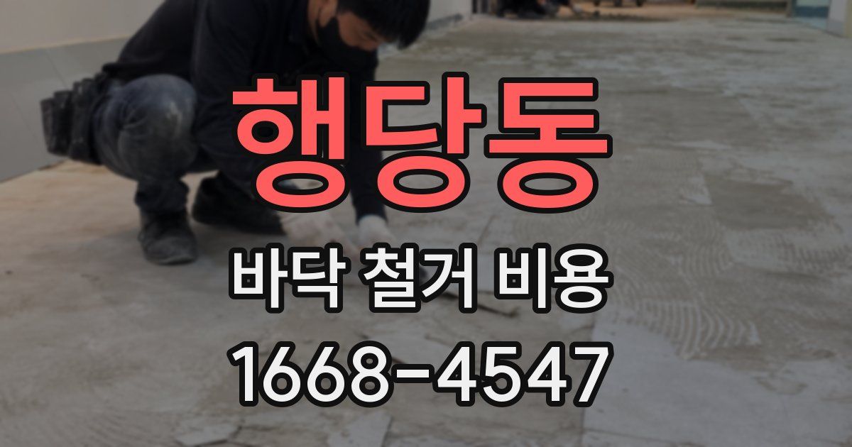 행당동 바닥 철거 비용