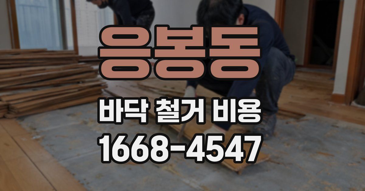 응봉동 바닥 철거 비용