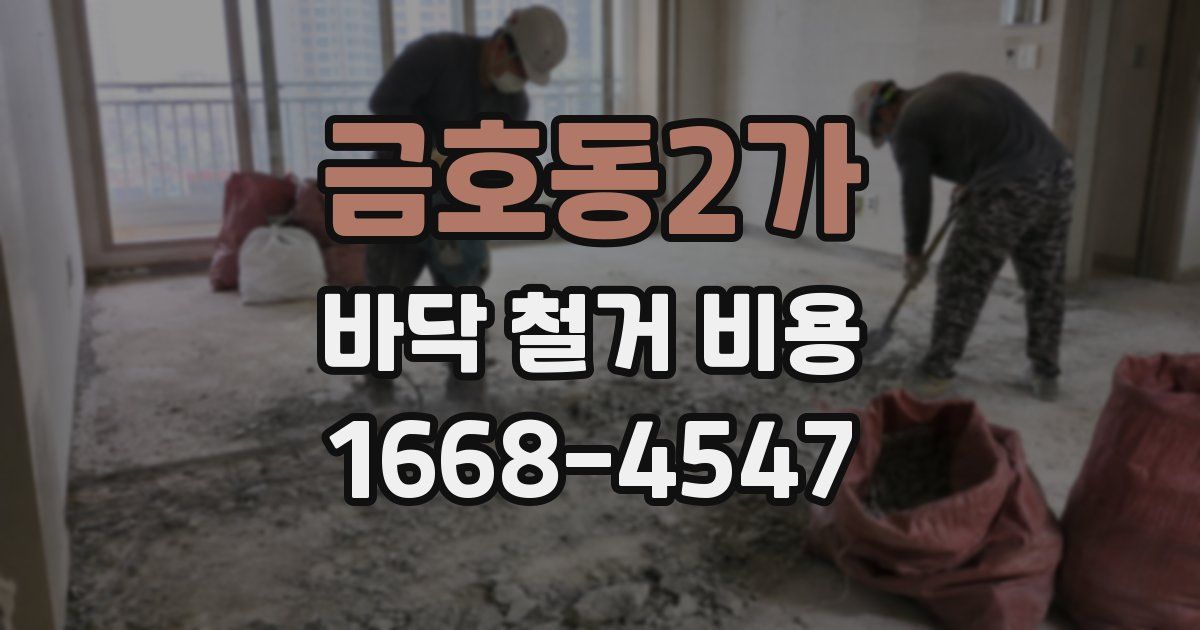 금호동2가 바닥 철거 비용