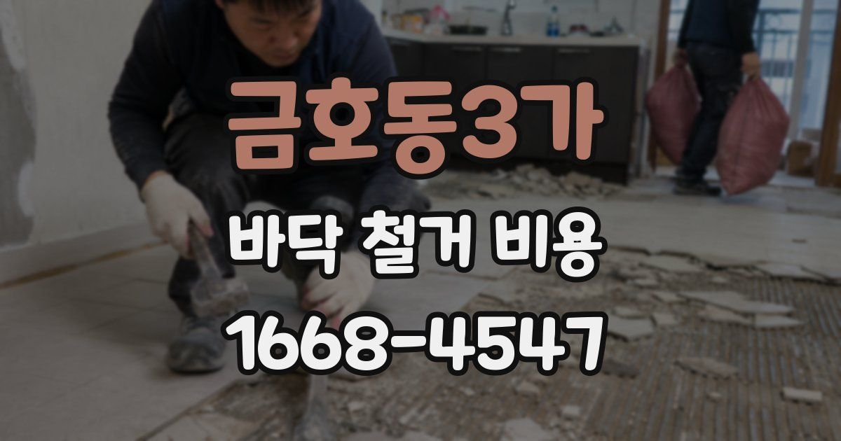 금호동3가 바닥 철거 비용