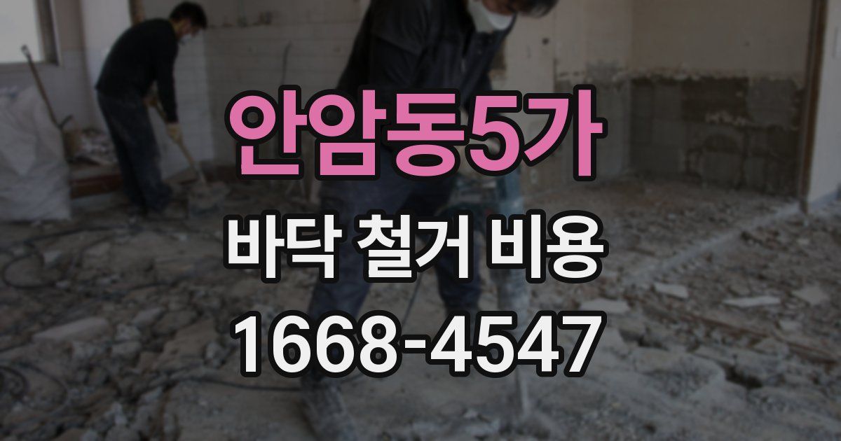 안암동5가 바닥 철거 비용