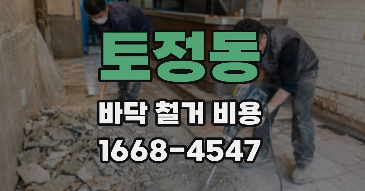 토정동 바닥 철거 비용