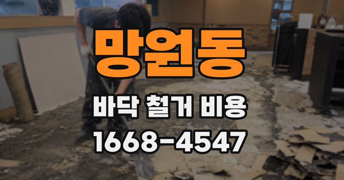 망원동 바닥 철거 비용