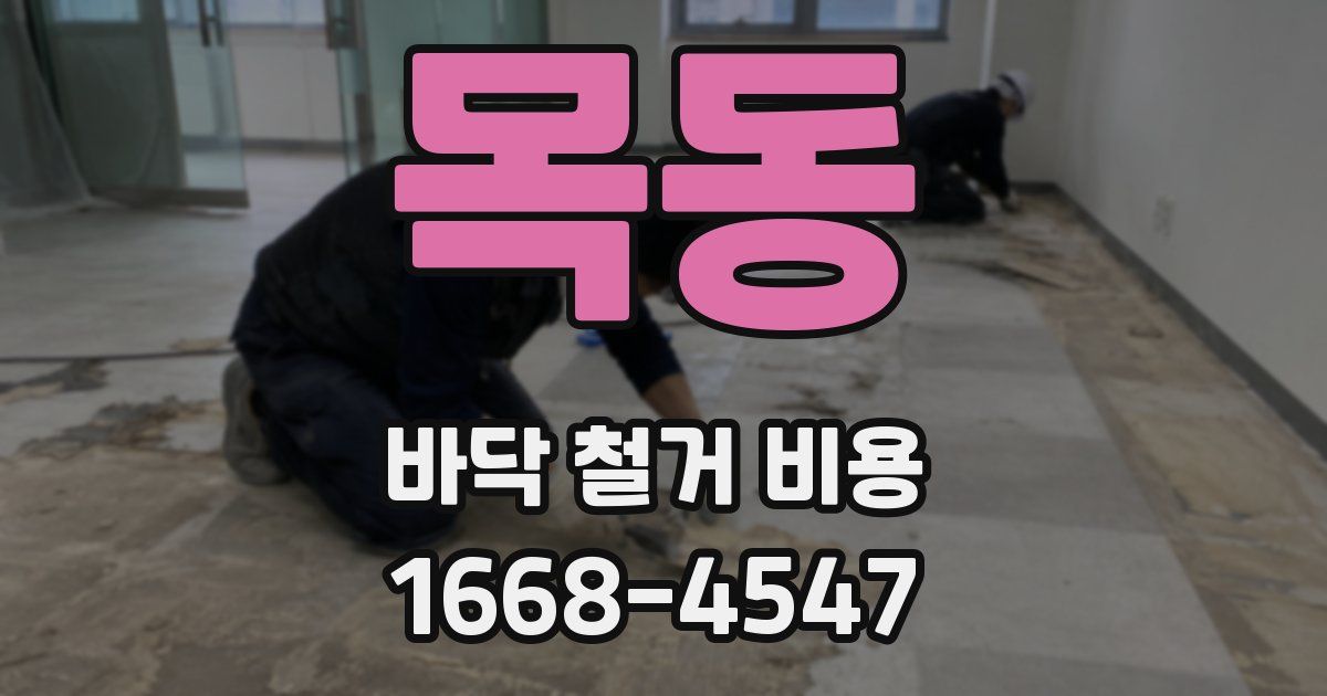 목동 바닥 철거 비용