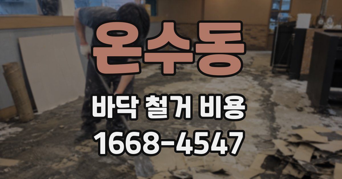 온수동 바닥 철거 비용