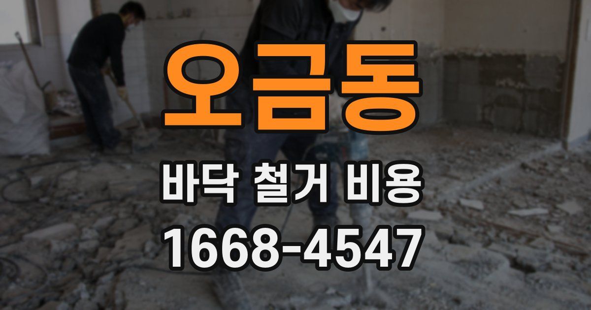 오금동 바닥 철거 비용