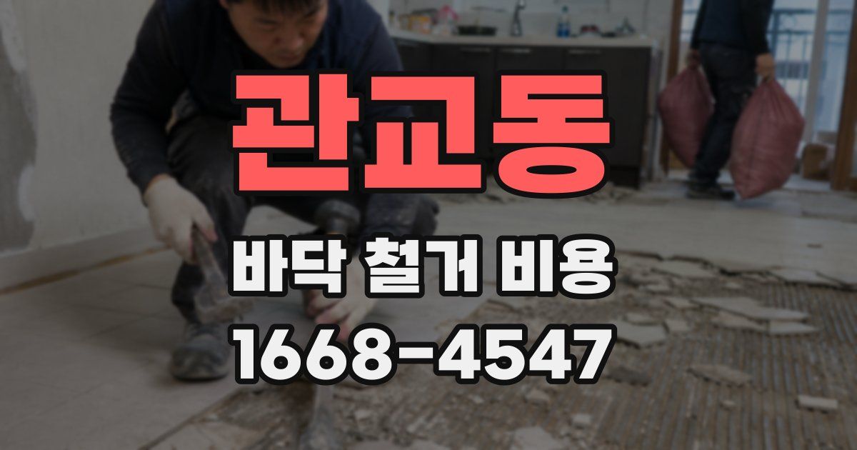 관교동 바닥 철거 비용