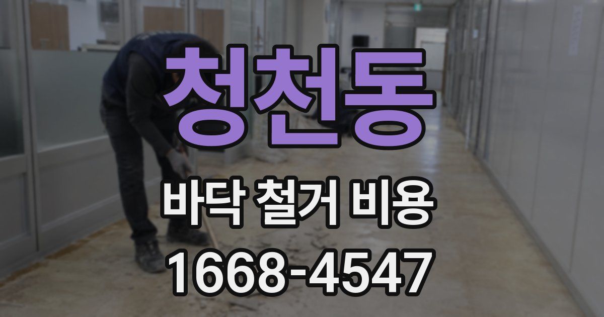 청천동 바닥 철거 비용