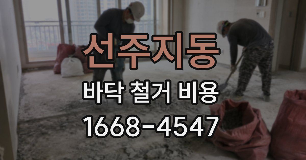 선주지동 바닥 철거 비용