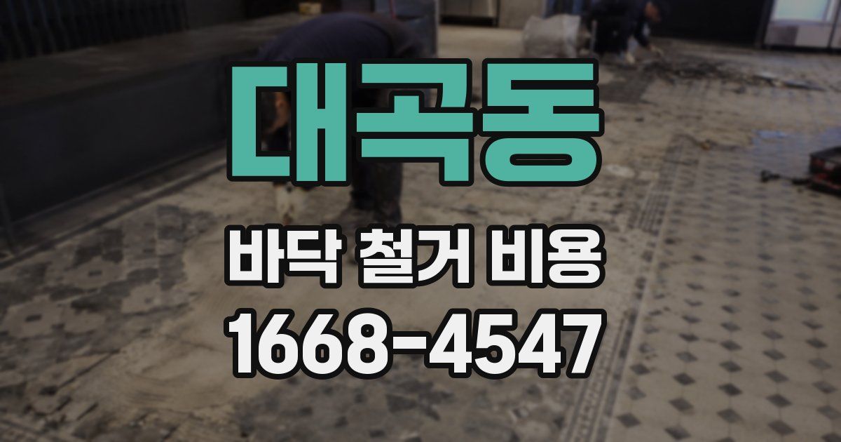 대곡동 바닥 철거 비용