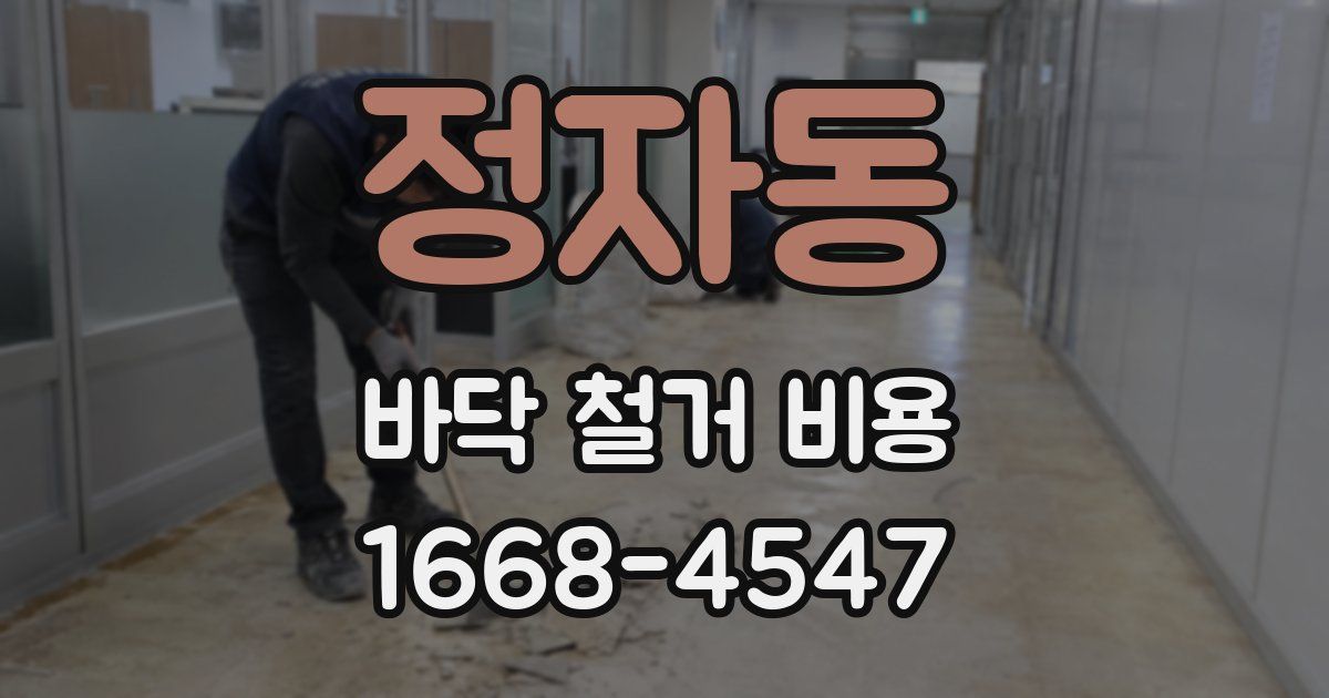 정자동 바닥 철거 비용