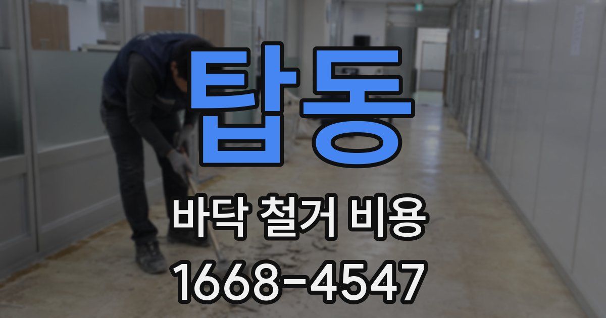 탑동 바닥 철거 비용