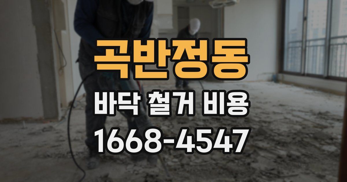 곡반정동 바닥 철거 비용