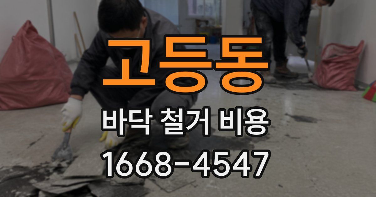 고등동 바닥 철거 비용