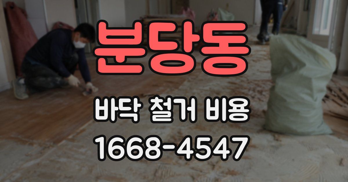분당동 바닥 철거 비용