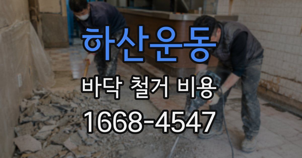 하산운동 바닥 철거 비용