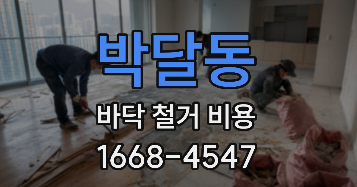 박달동 바닥 철거 비용