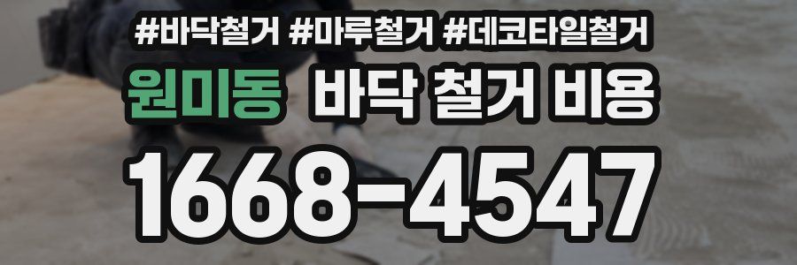 원미동 바닥 철거 비용