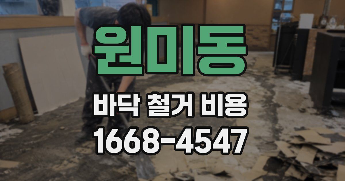 원미동 바닥 철거 비용