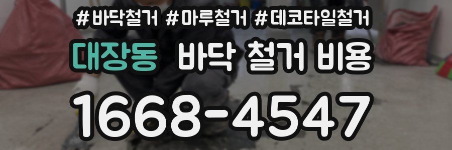 대장동 바닥 철거 비용