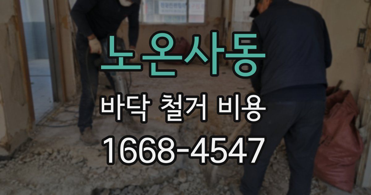 노온사동 바닥 철거 비용