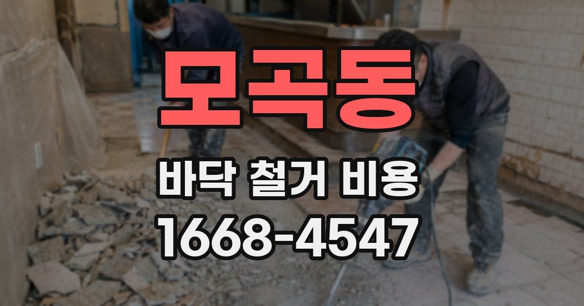 모곡동 바닥 철거 비용