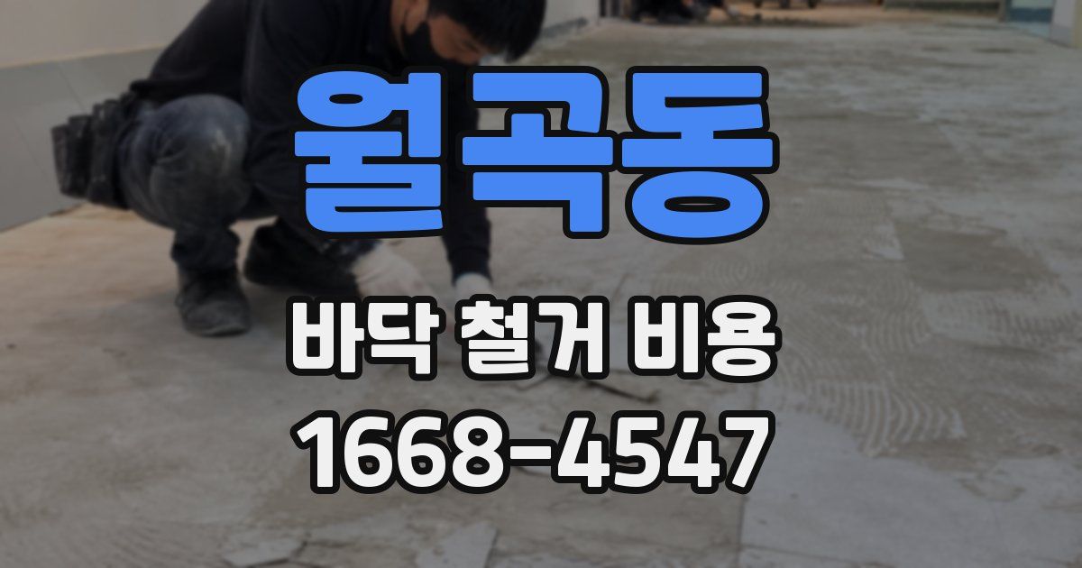 월곡동 바닥 철거 비용