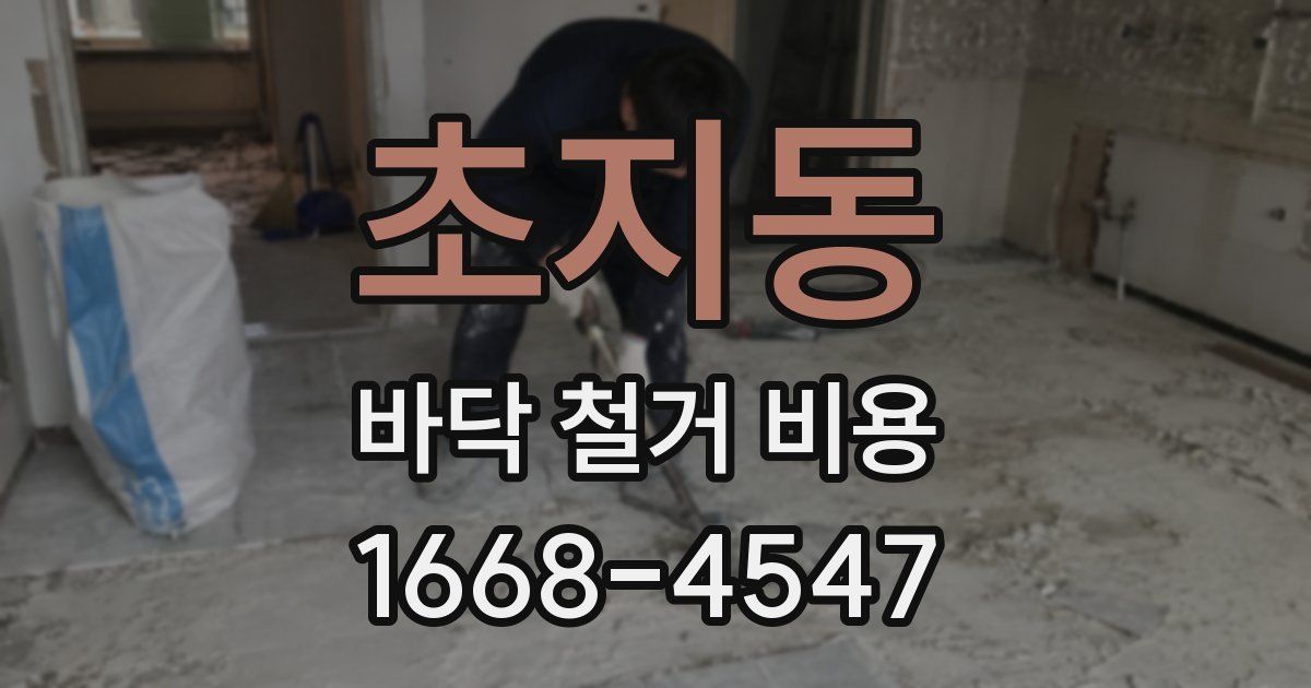 초지동 바닥 철거 비용