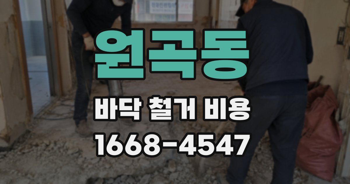 원곡동 바닥 철거 비용