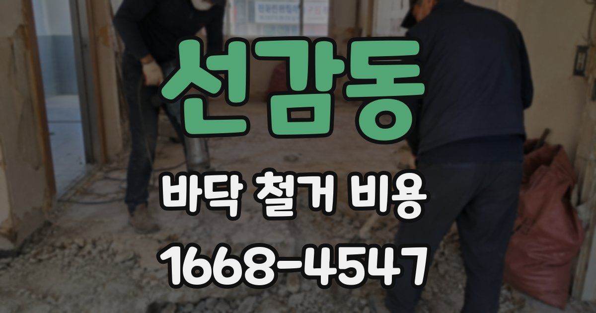 선감동 바닥 철거 비용