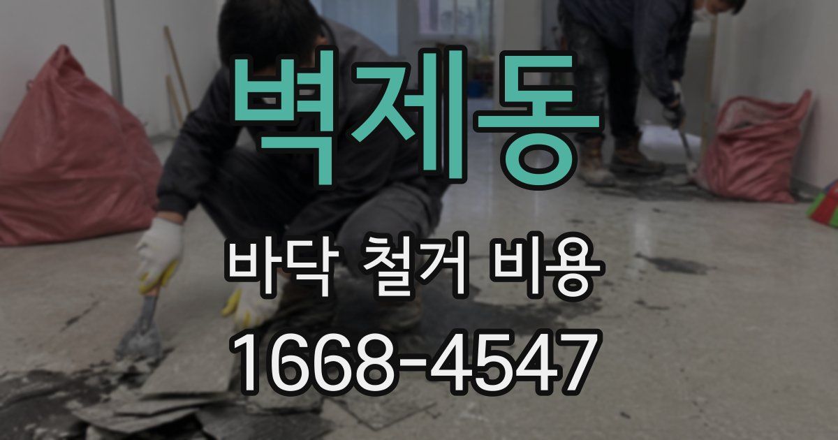 벽제동 바닥 철거 비용
