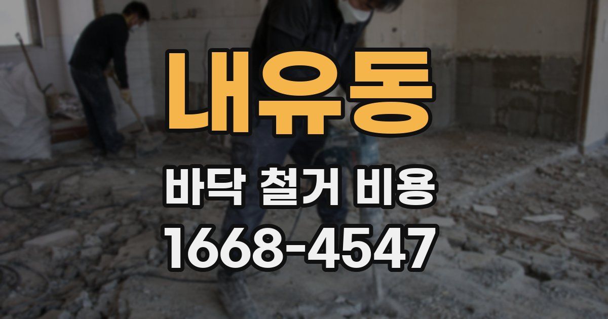 내유동 바닥 철거 비용