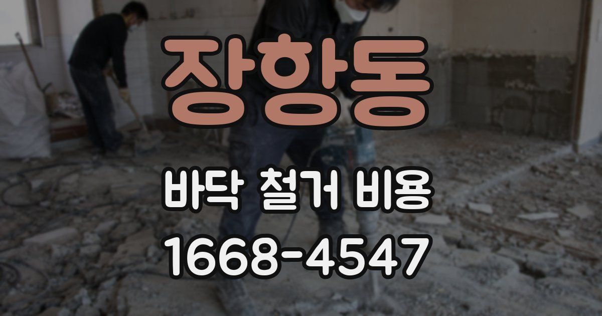 장항동 바닥 철거 비용