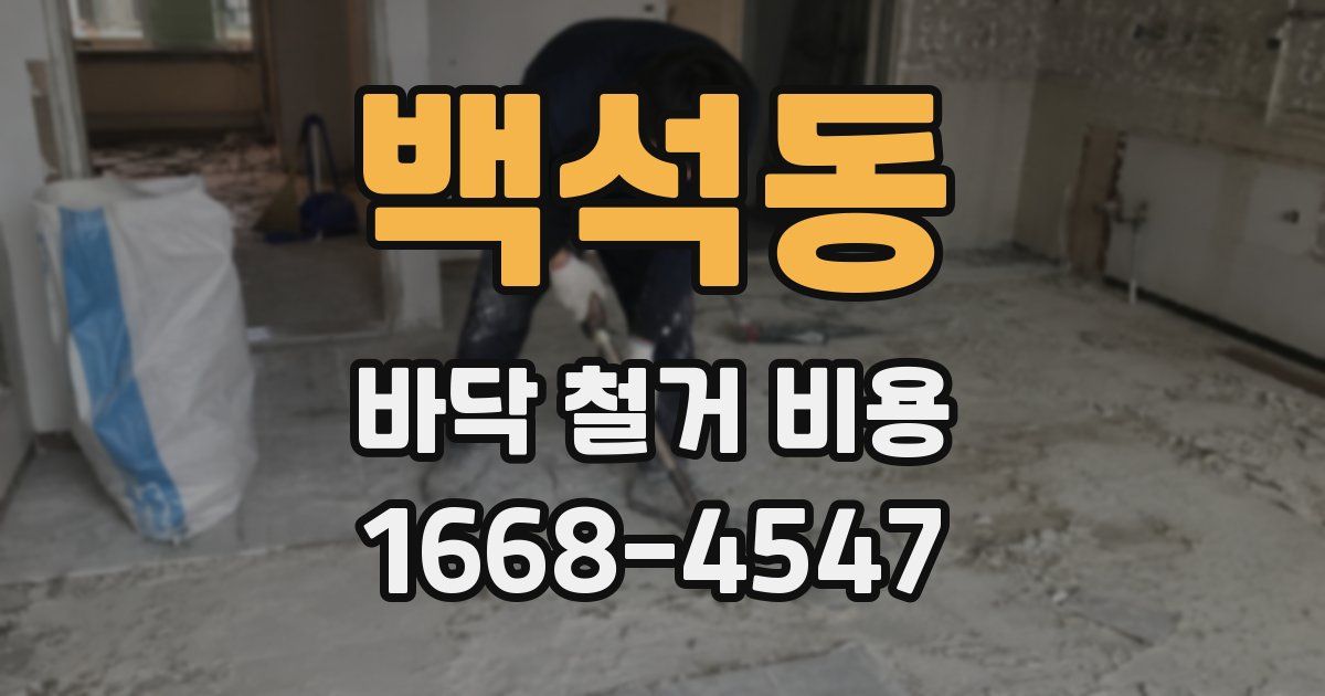 백석동 바닥 철거 비용