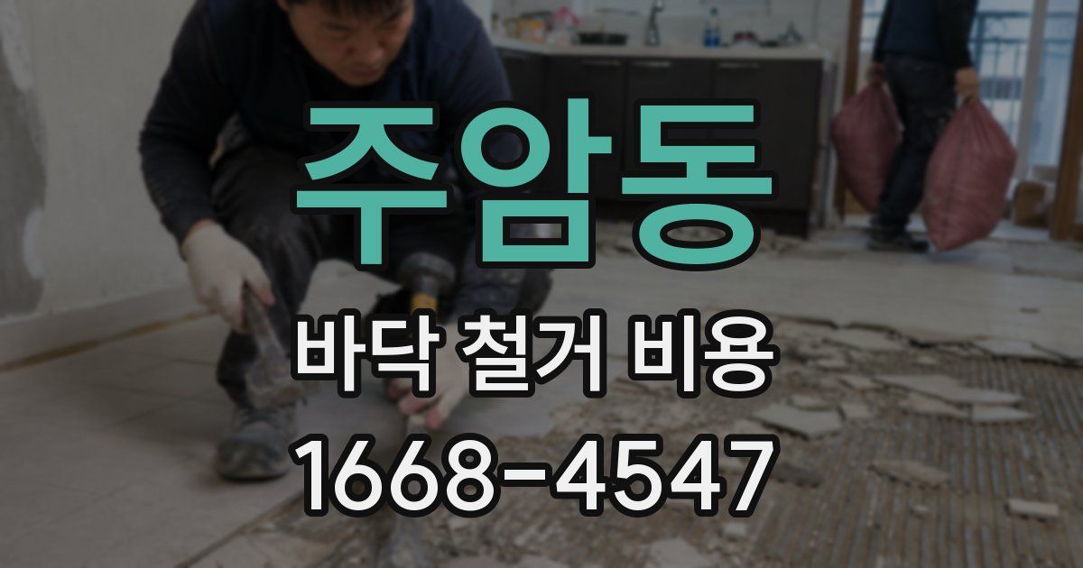 주암동 바닥 철거 비용