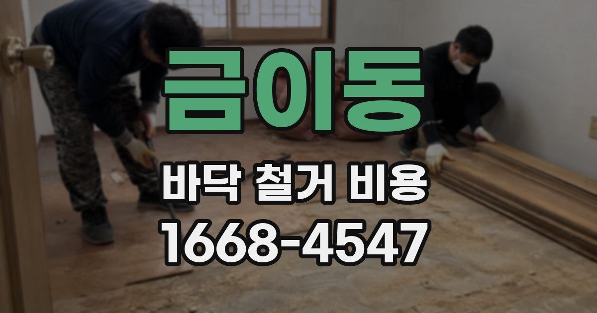 금이동 바닥 철거 비용