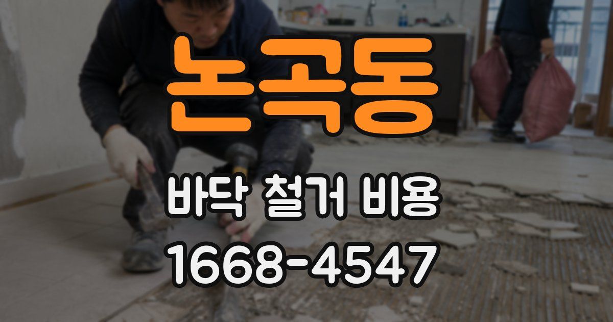 논곡동 바닥 철거 비용