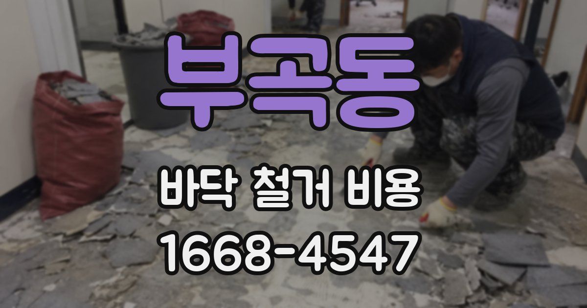 부곡동 바닥 철거 비용