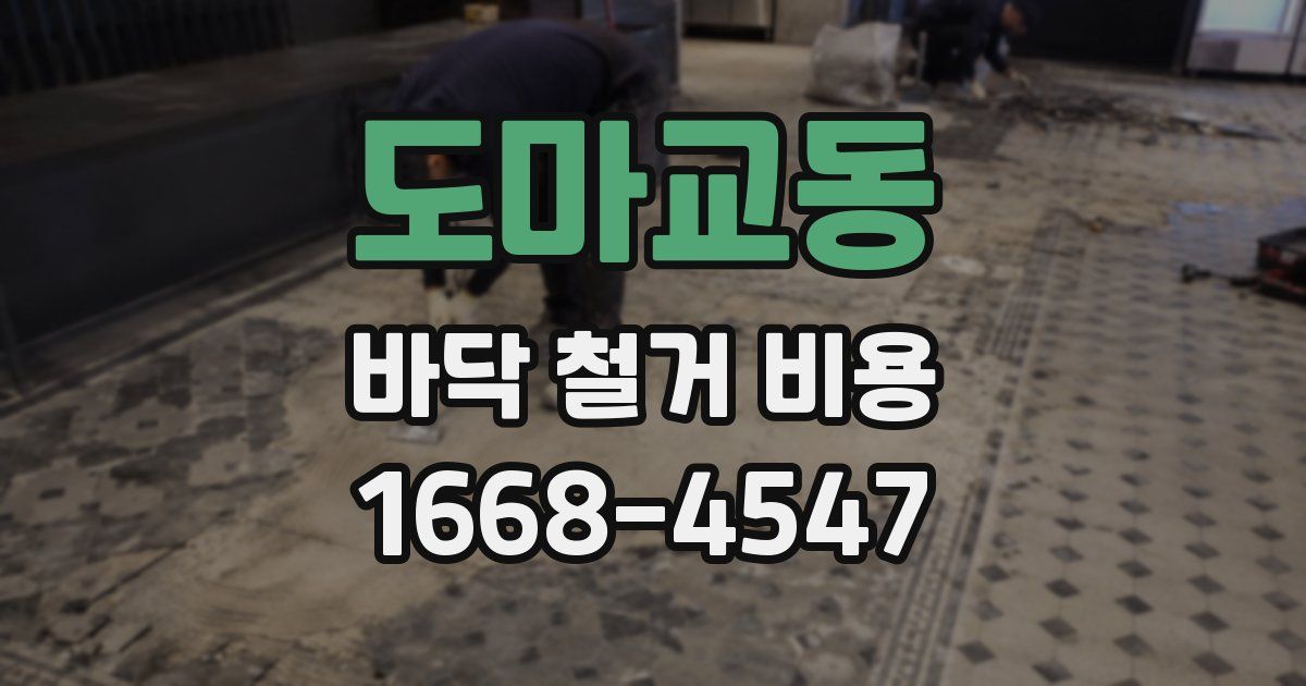 도마교동 바닥 철거 비용