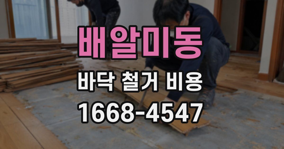 배알미동 바닥 철거 비용