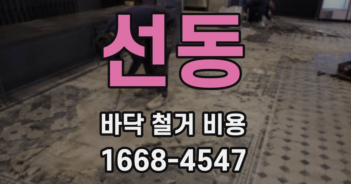 선동 바닥 철거 비용