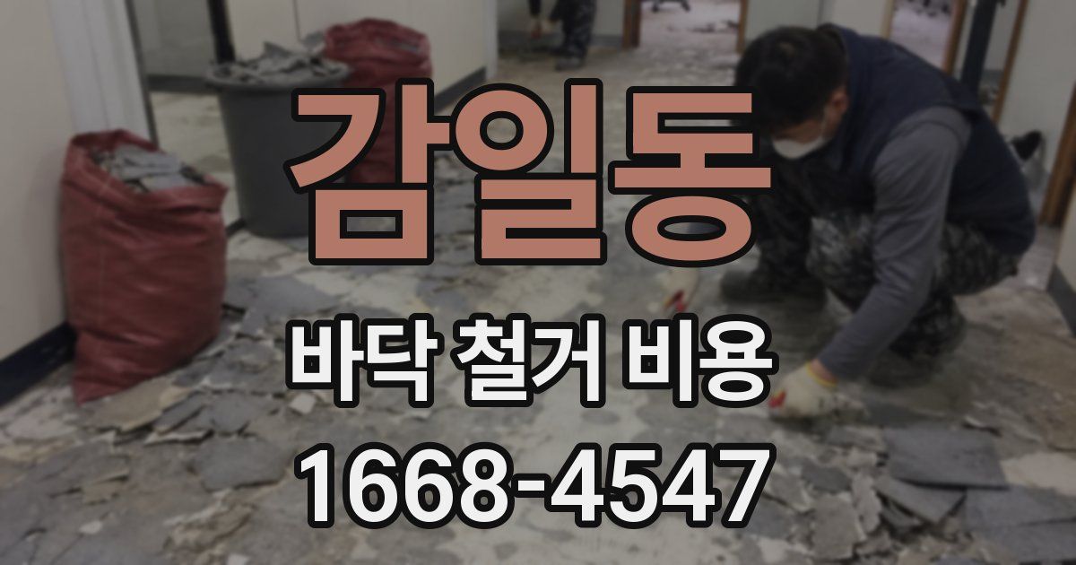 감일동 바닥 철거 비용