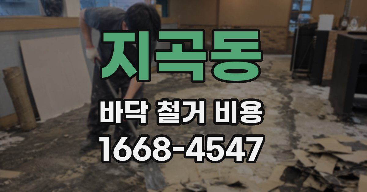 지곡동 바닥 철거 비용