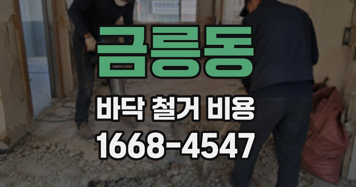 금릉동 바닥 철거 비용