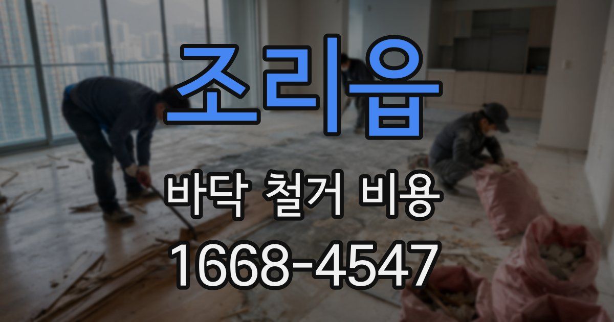 조리읍 바닥 철거 비용