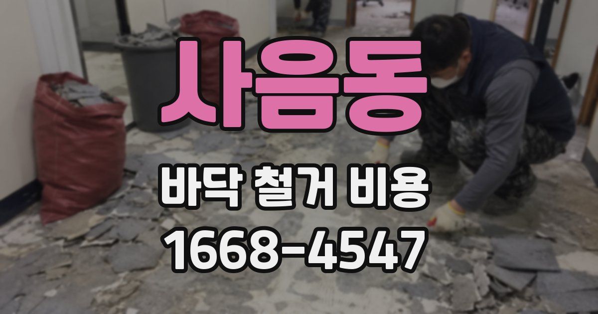 사음동 바닥 철거 비용